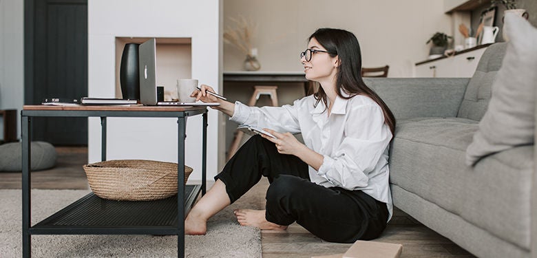 woman reviewing the changes in her personal loan contract